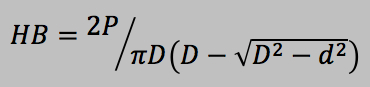 Image depicting Brinnell Hardness Number equation