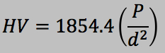 Vickers Hardness Number Equation